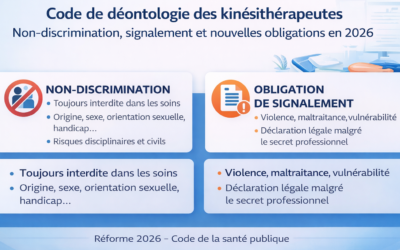 Code de déontologie des kinésithérapeutes : non-discrimination, signalement et nouvelles obligations en 2026